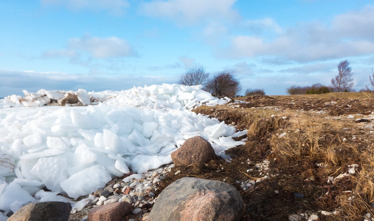 Sel aastal tõid tuuled jäämäed Ööri randa, salme valda Saaremaal
