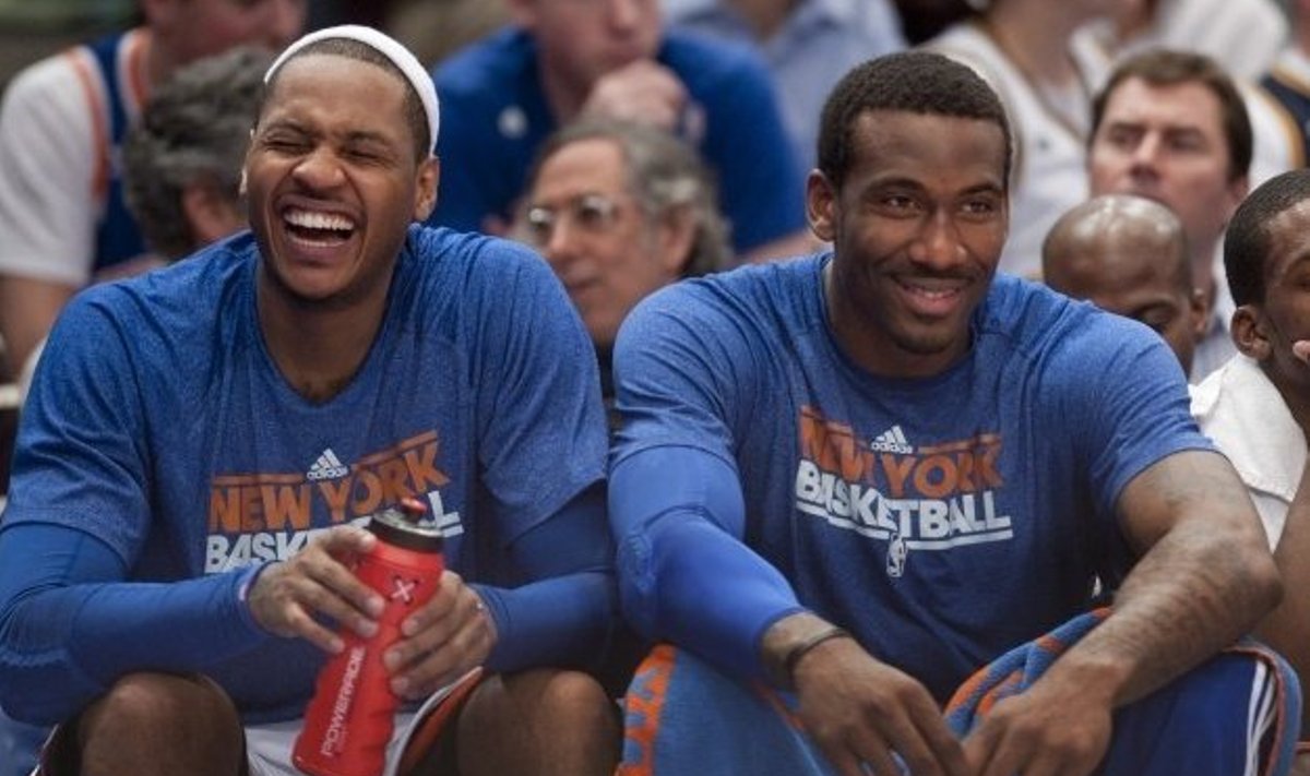NY Knicksi tähed Carmelo Anthony ja Amare Stoudemire, NBA, korvpall