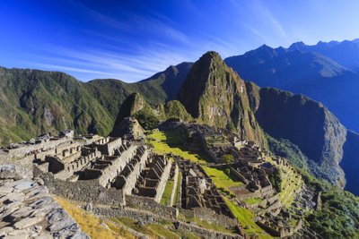Peru, Cuzco, Machu Picchu, Iconic archeological site of Macchu Picchu