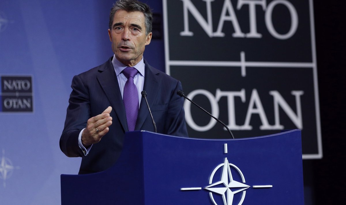 NATO Secretary-General Rasmussen holds a news conference in Brussels