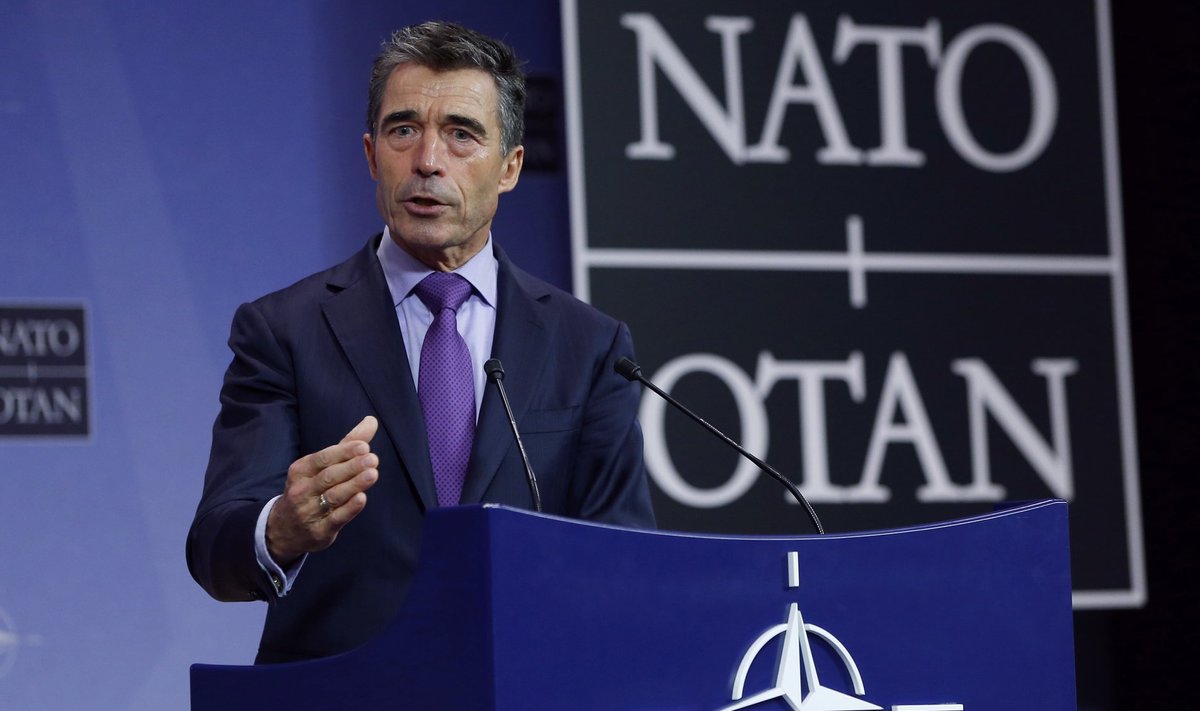 NATO Secretary-General Rasmussen holds a news conference in Brussels
