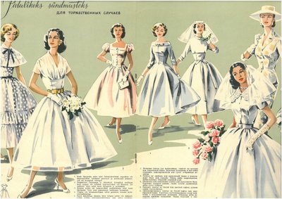 Stiilinäiteid 1957. aastal ilmunud Moealbumist