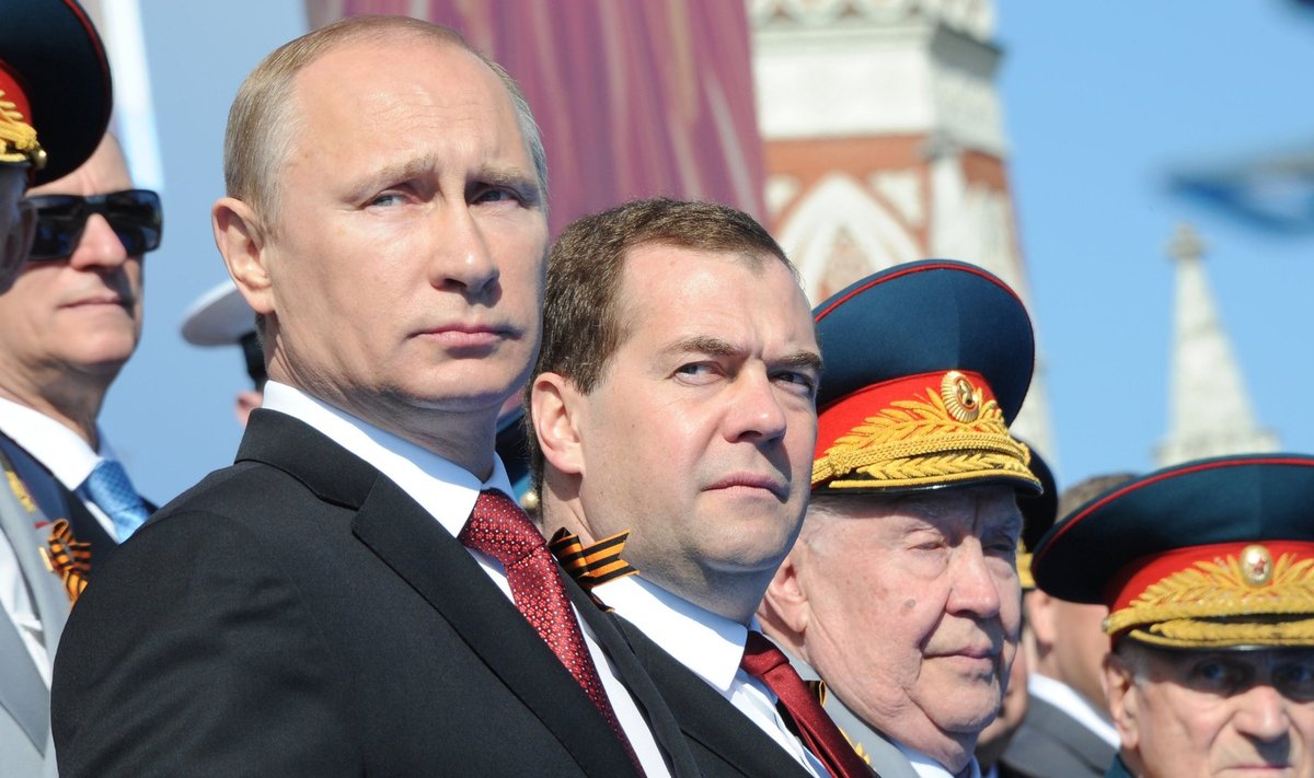Vladimir Putin tänasel võiduparaadil Sevastoopolis.