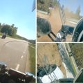 VIDEO | Nagu märulifilmis: lubadeta mootorrattur põgenes politsei eest, kuid jäi mullahunnikusse kinni