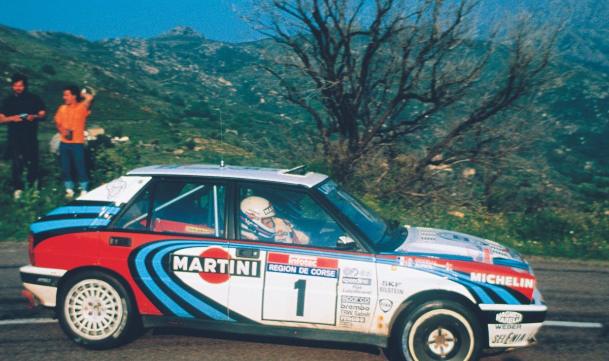 Didier Auriol Lancia Delta Integrale roolis. Jolly Club tegi Lanciaga tihedat koostööd.