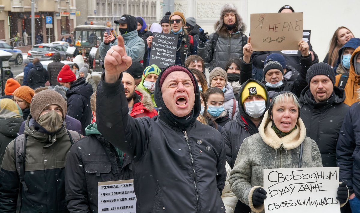 Protesteerijad Moskvas opositsiooniliidri A. Navalnõi toetuseks