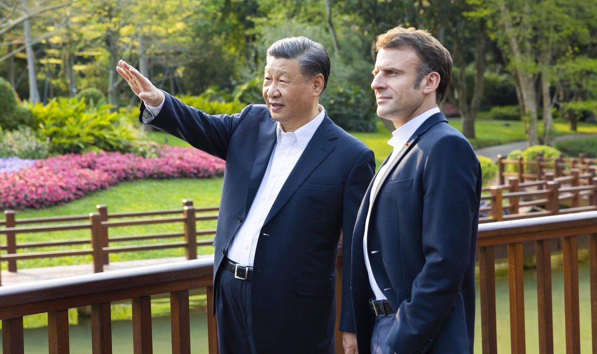 Xi Jinping ja Emmanuel Macron aprillis Guangzhous
