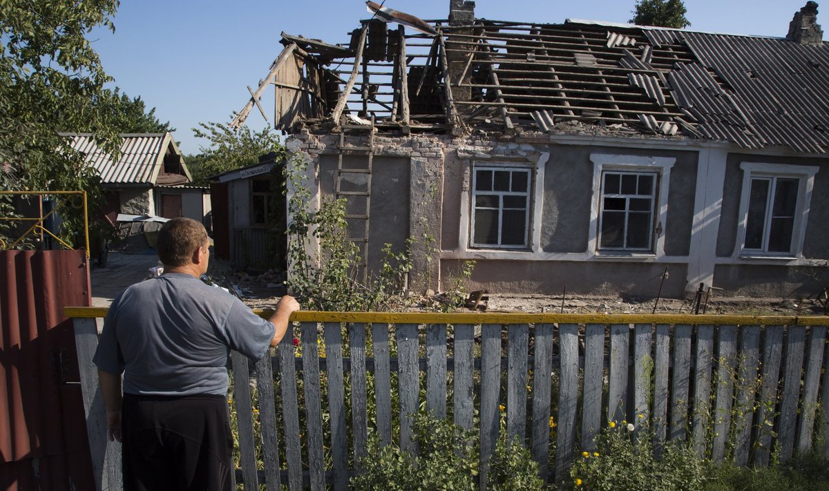 Purustatud maja Donetskis