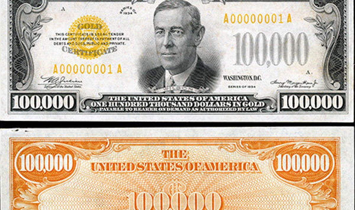 USA 100 000 dollariline rahatäht
