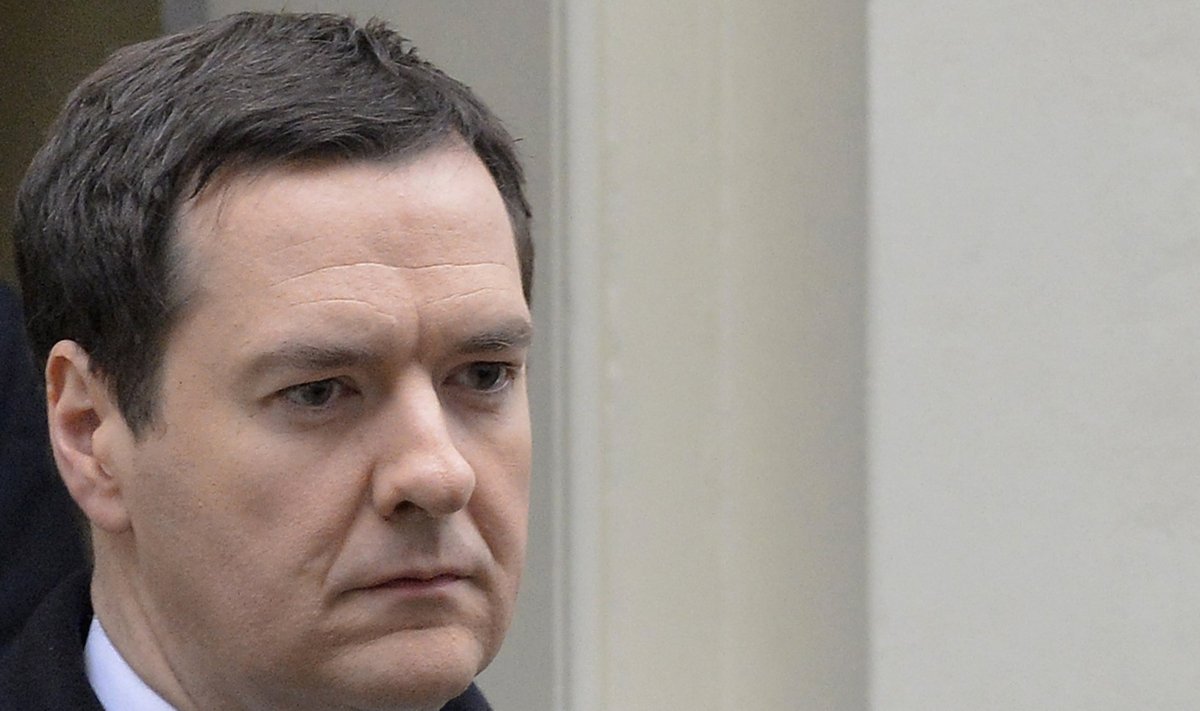 Britain's Chancellor of the Exchequer Osborne leaves his official residence in Downing Street in London