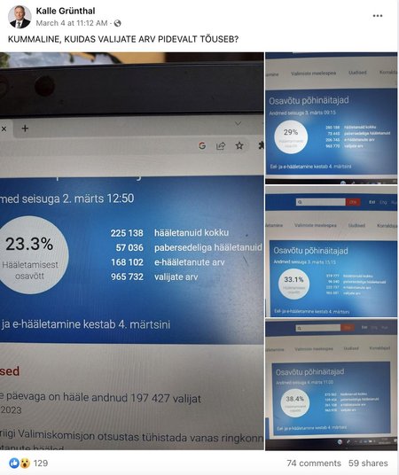 Kalle Grünthali Facebooki postitus 4. märtsil