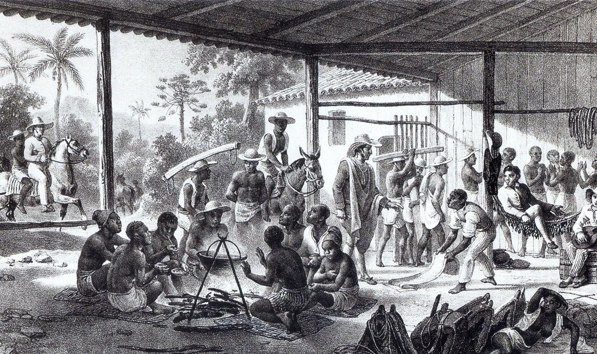 Orjakaubanduse ohvrid Brasiilias. Johann Moritz Rugendase joonistus 1830. aastast