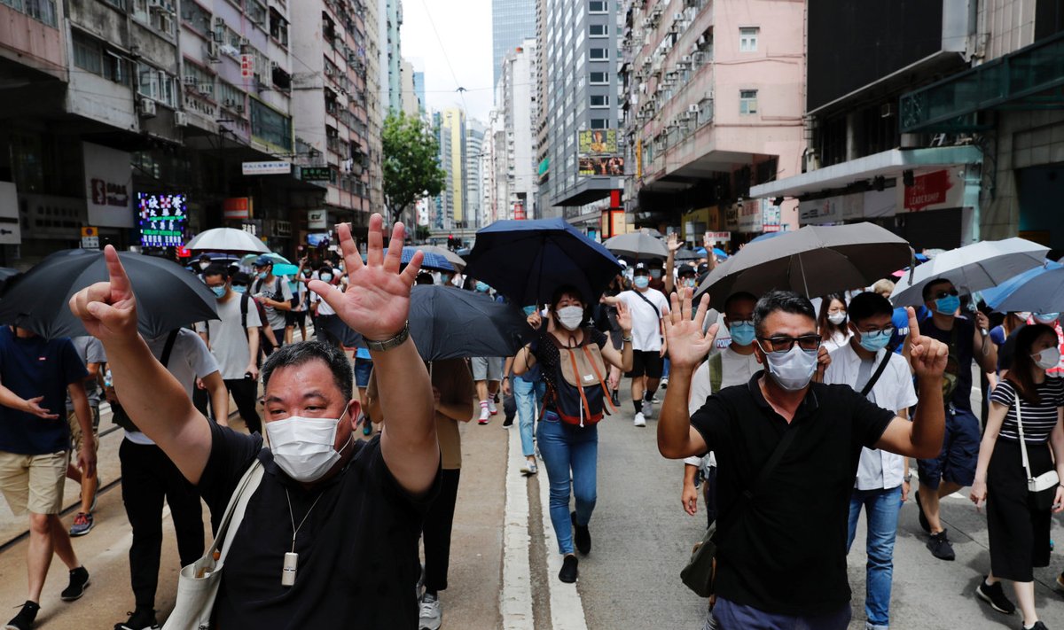 Valitsusvastased protestijad täna Hongkongis