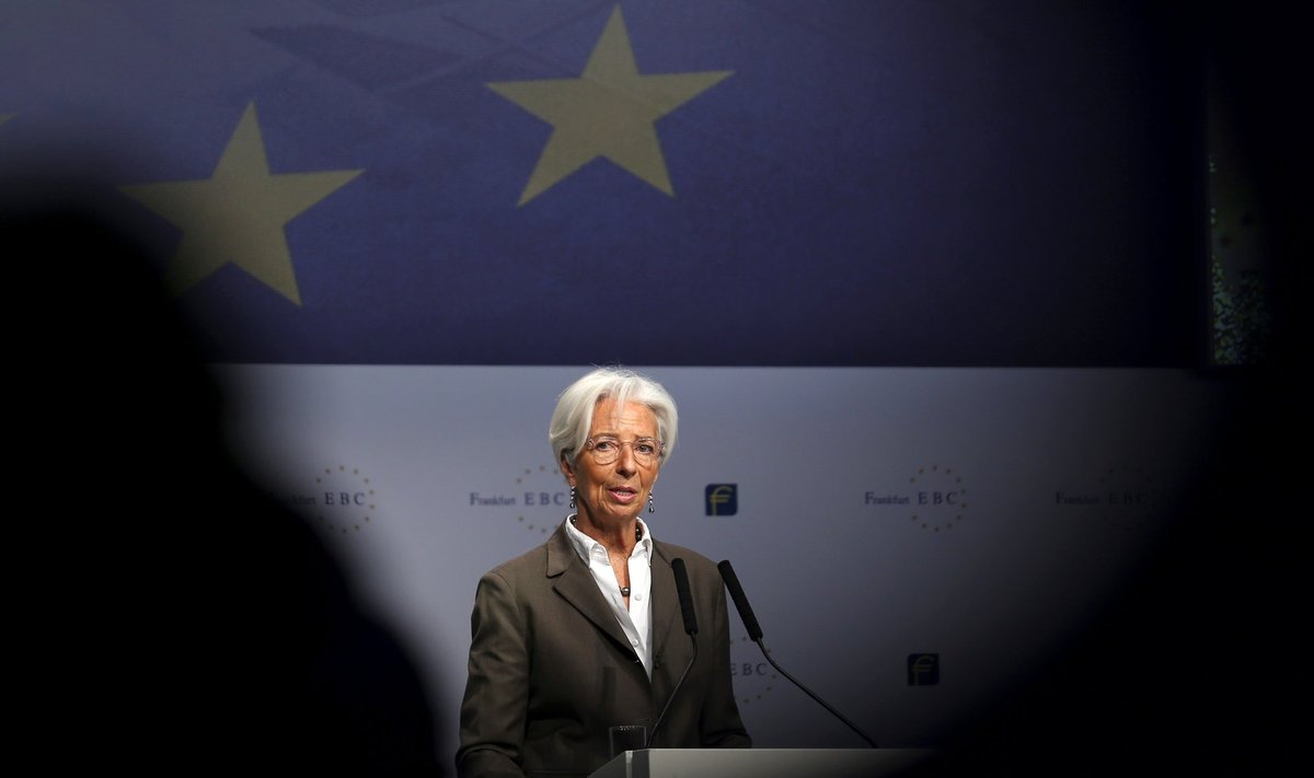 Euroopa Keskpanga president Christine Lagarde Frankfurdi  panganduskonverentsil esinemas