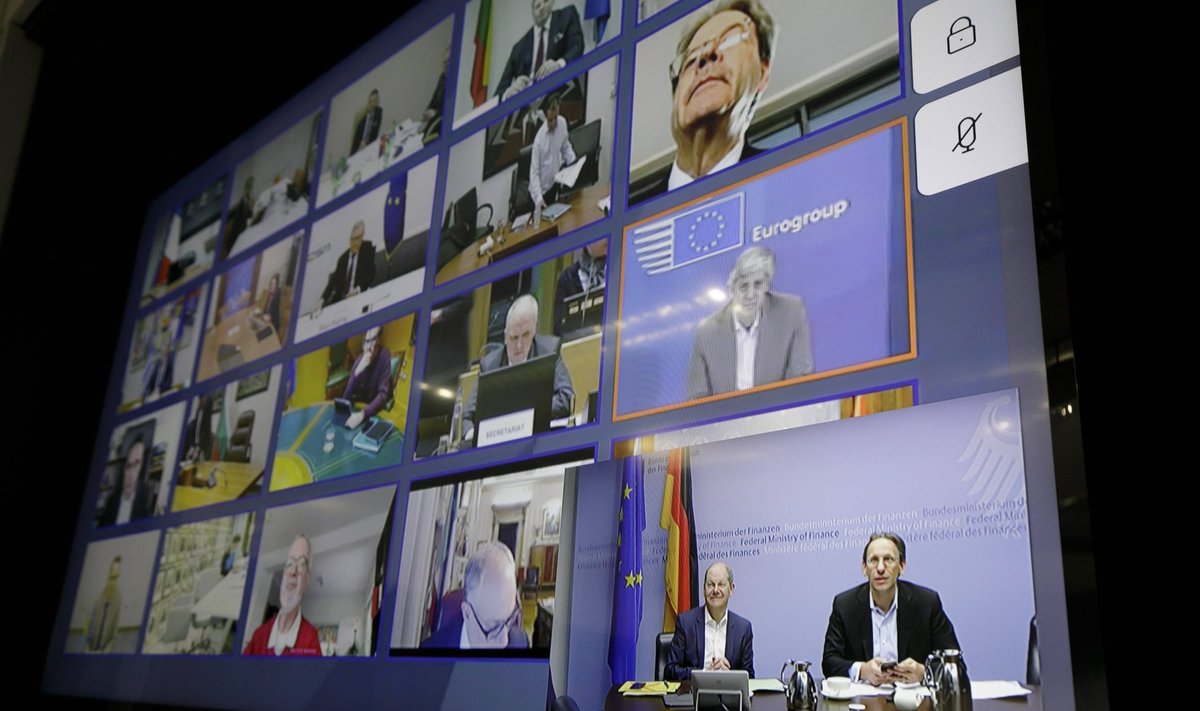 Eurogrupi rahandusministrite videokohtumine.