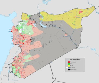 Süüria sõjatandri kaart 29. veebruaril 2016