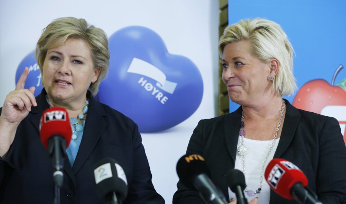 Norra peaminister Erna Solberg ja rahandusminister Siv Jensen