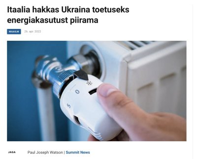 Päris must-valge siiski pole - energiakasutust ei piirata ainuüksi Ukraina toetuseks