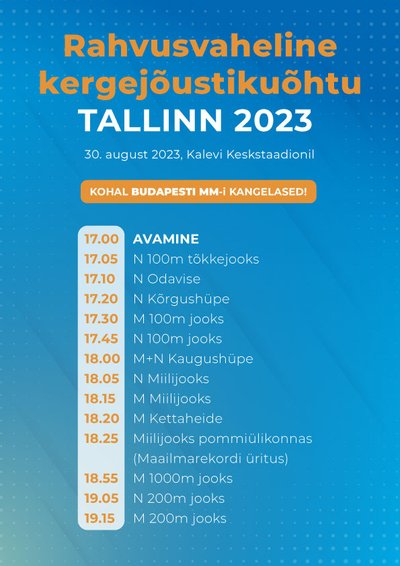 Võistluste ajakava.