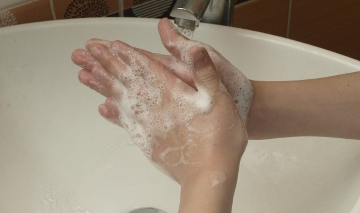 Käsi tuleks pesta hoolikalt seebiga ning õigete võtetega.