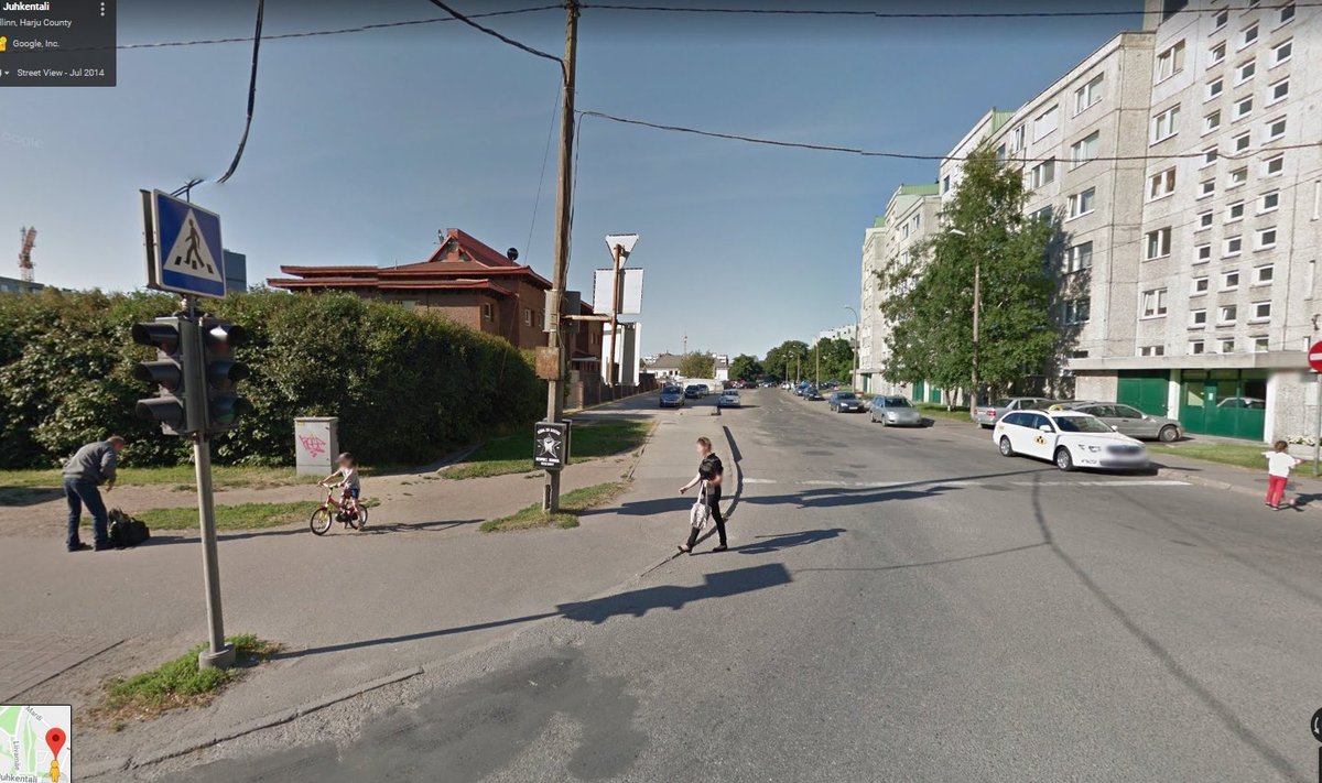 Tallinn, Juhkentali 21 juures (Google Street View ekraanitõmmis)