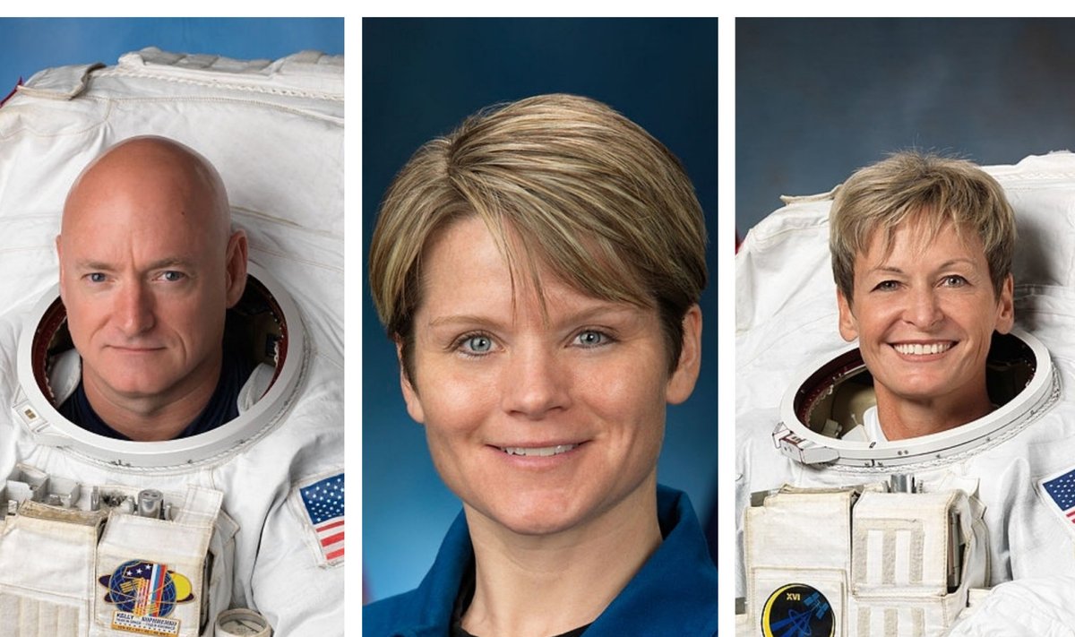 Vasakult: Scott Kelly, Anne McClain, Peggy Whitson (Fotod: Wikimedia Commons / NASA)