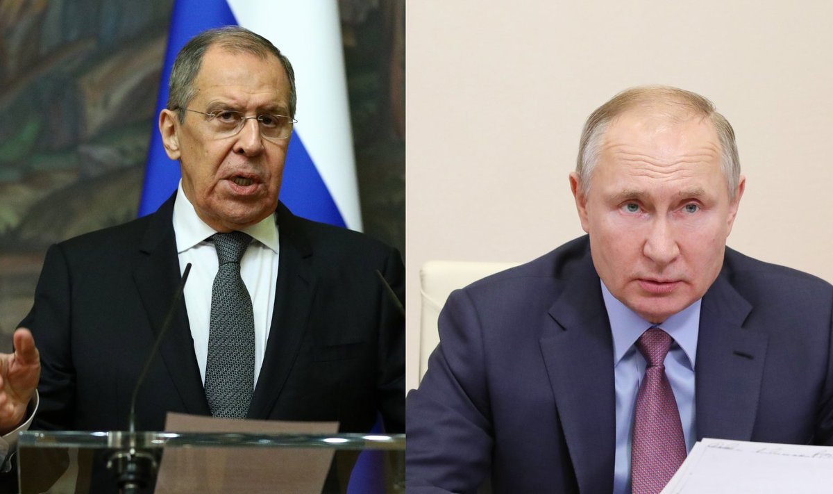 Vasakul Venemaa välisminister Sergei Lavrov, paremal Venemaa president Vladimir Putin