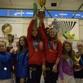 Eesti U14 tüdrukute epeekoondised kodusel Euroopa karikaetapil poodiumil