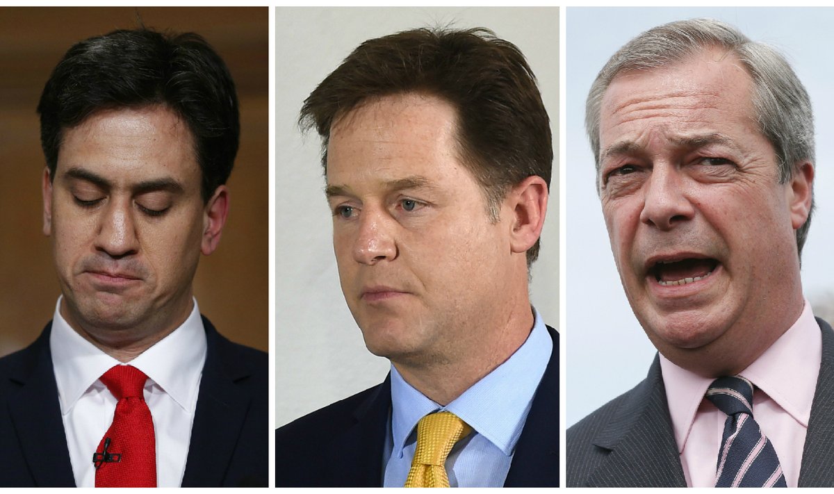 Ed Miliband, Nick Clegg, Nigel Farage