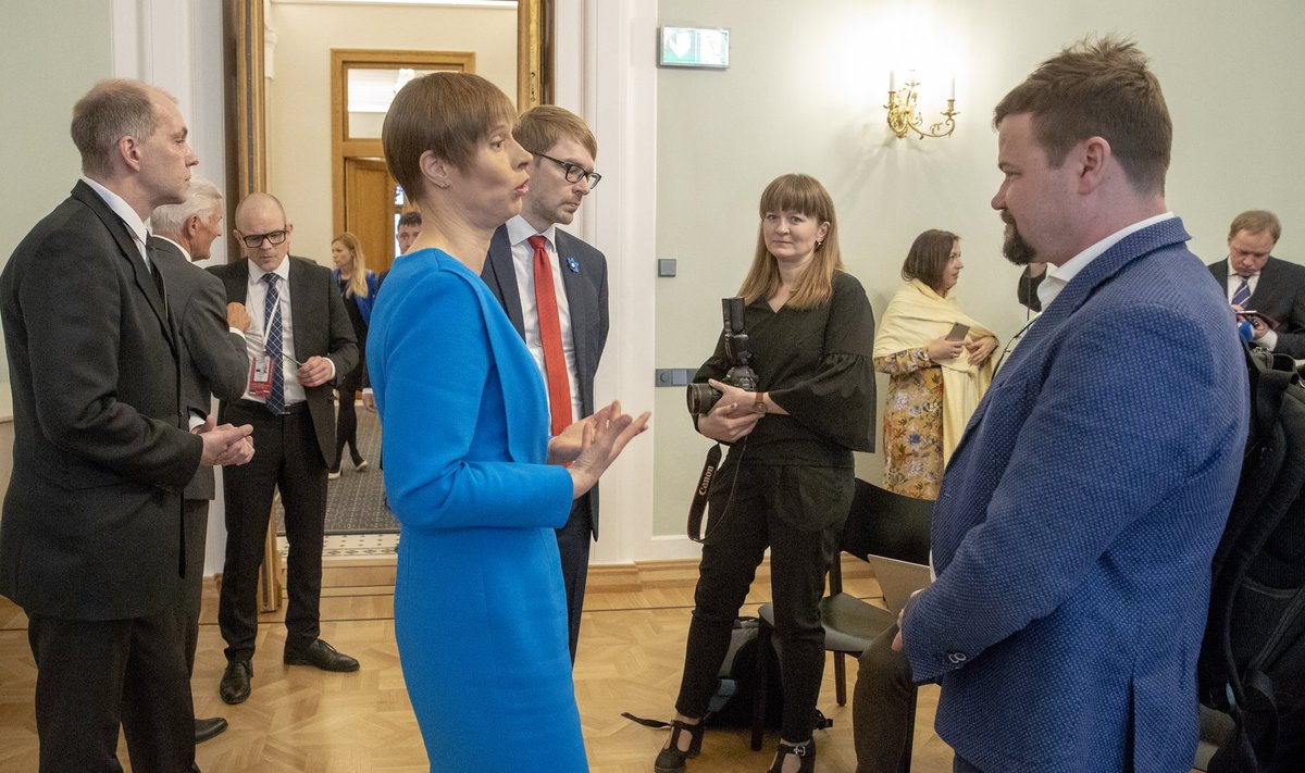 Kersti Kaljulaidi pressikonverents Eesti saatkonnas Moskvas.