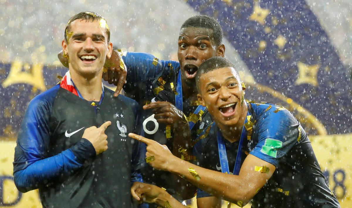 Prantsusmaa koondise käekäik oleneb palju kuldse kolmiku (vasakult Antoine Griezmann, Paul Pogba ja Kylian Mbappé) vormist.