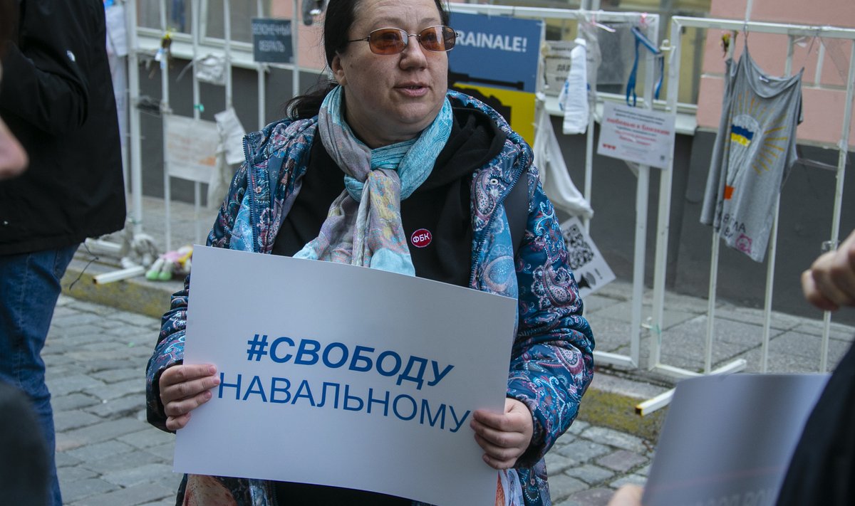 Митинг в поддержку Навального в Таллинне
