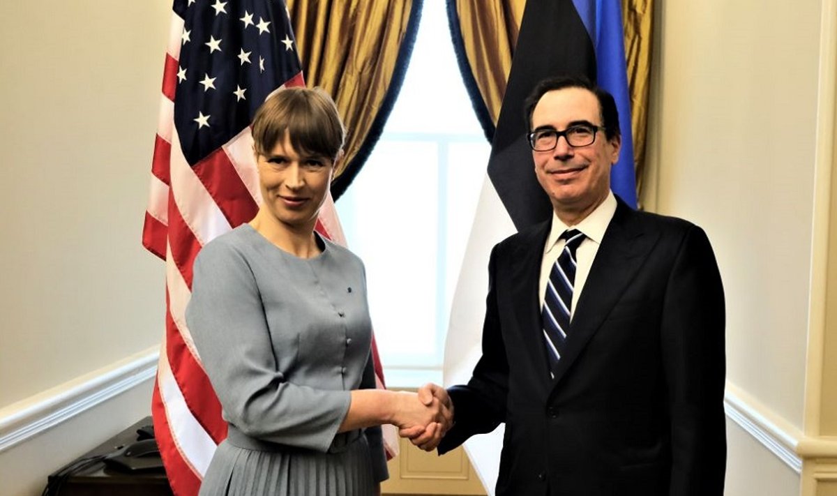 President Kersti Kaljulaid ja USA rahandusminister Steven Mnuchin.