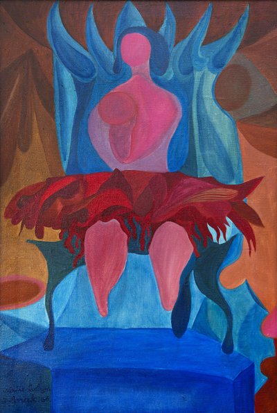 Jüri Arrak, “Naine kalaga”. 80 × 50, 1966.