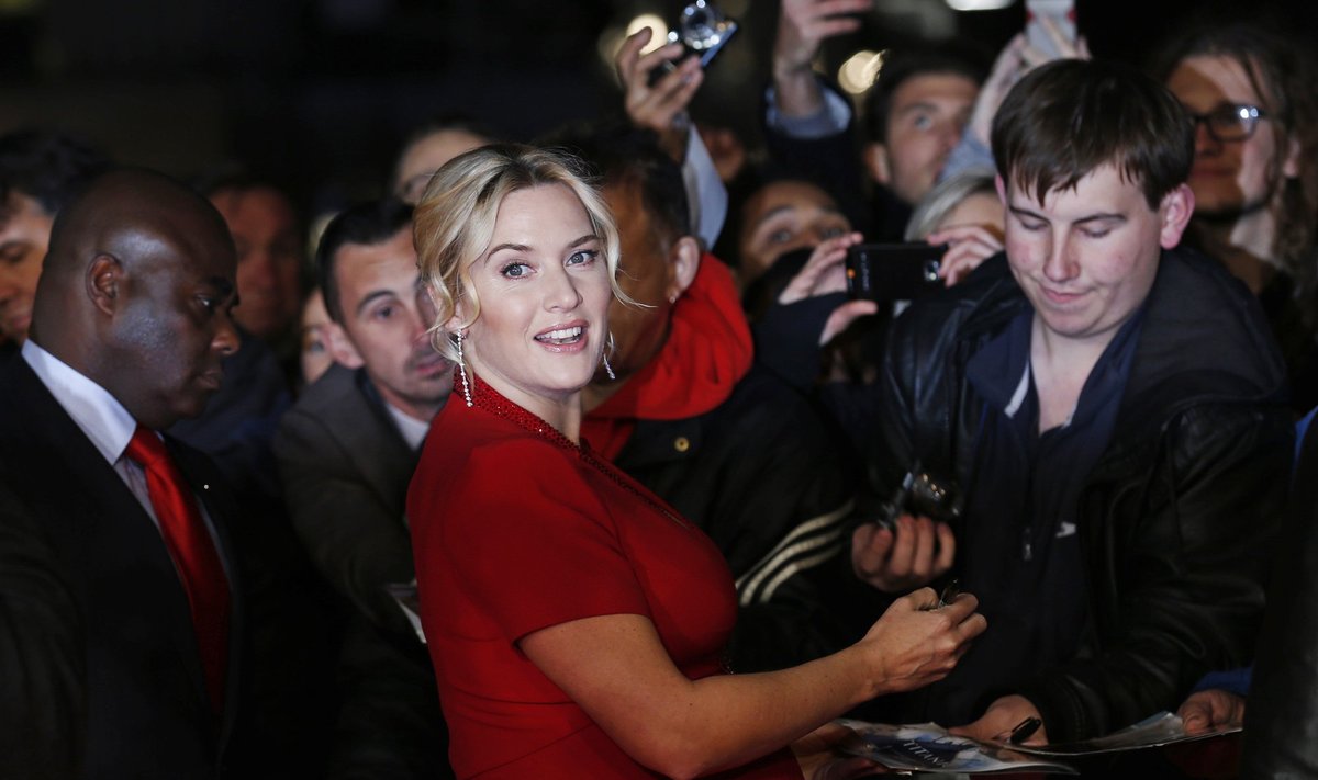 Actress Kate Winslet arrives for the premiere of "Labour Day" as part of the BFI London Film Festival in central London