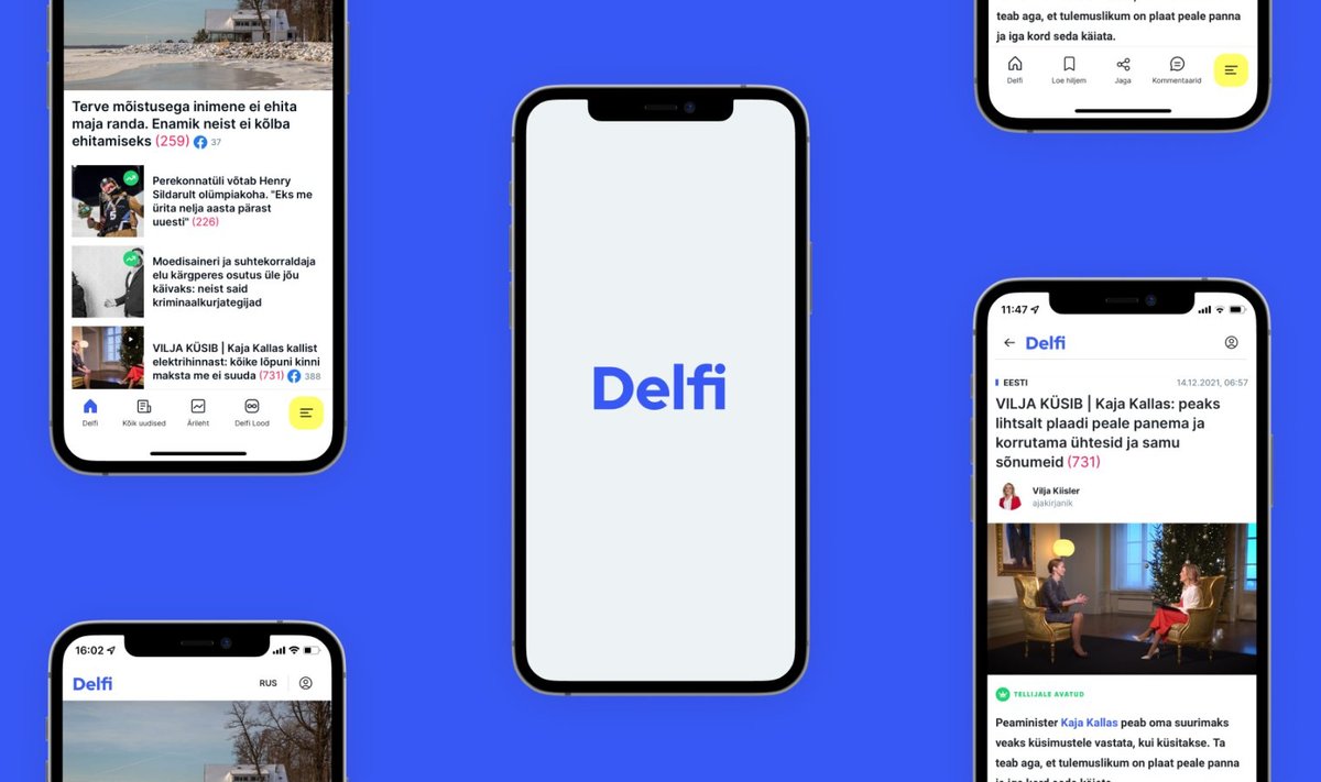 Delfi mobiiliversioon sai uue navigeerimist lihtsustava menüüriba.