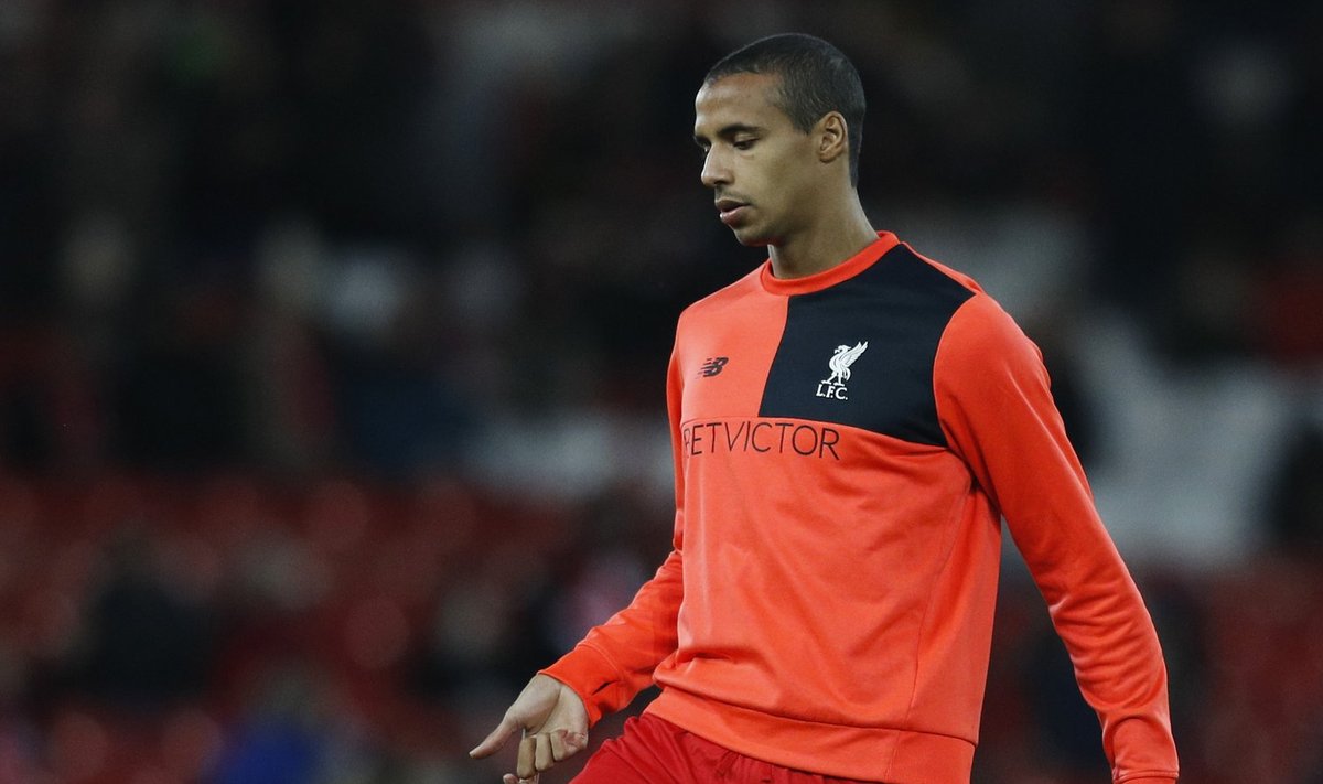Liverpool's Joel Matip during the warm up before the match