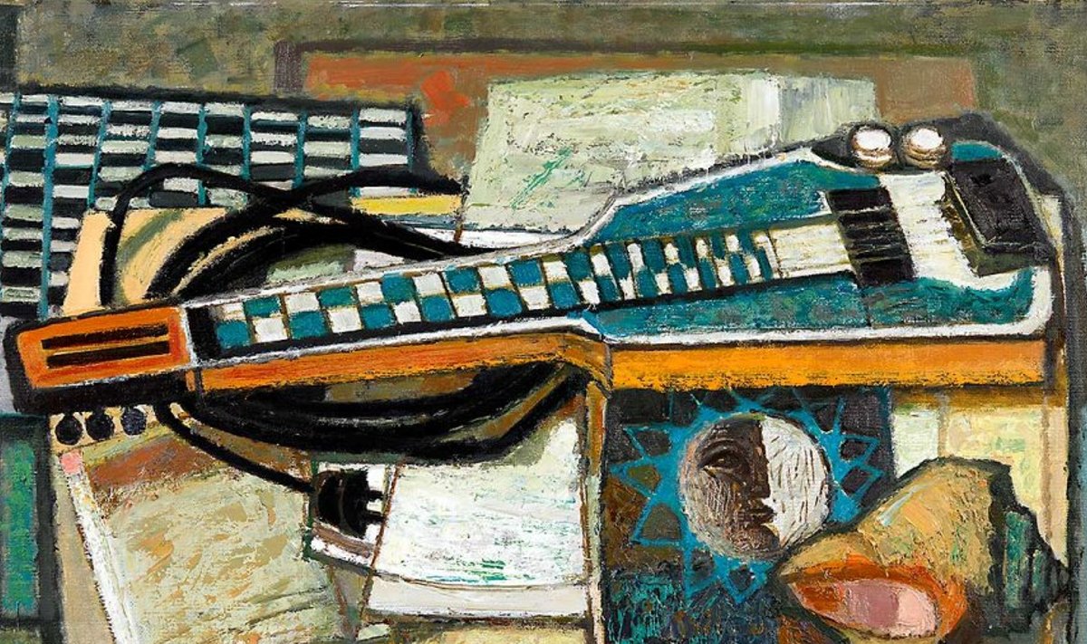 Poeetiline suhe muusikariistadega: Lepo Mikko maalis esimese nõukogude kunstnikuna elektrikitarri. “Natüürmort kitarriga” (1966).