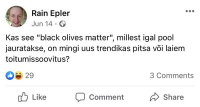 Epleri sõnamäng sotsiaalse liikumisega "Black Lives Matter".