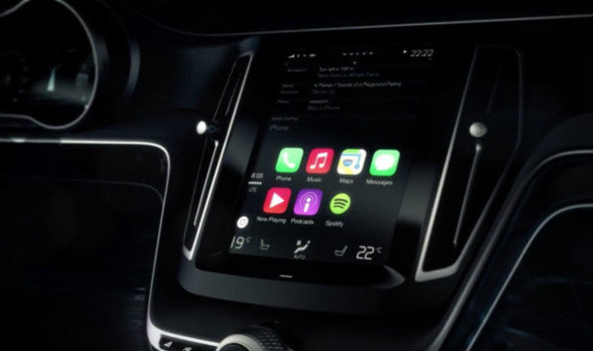 Apple CarPlay Volvo armatuurlaual. https://www.gottabemobile.com