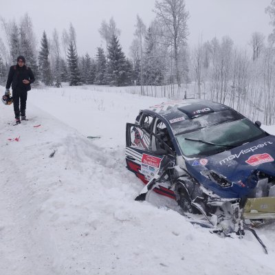 Nikolai Grjazini auto pärast avariid.