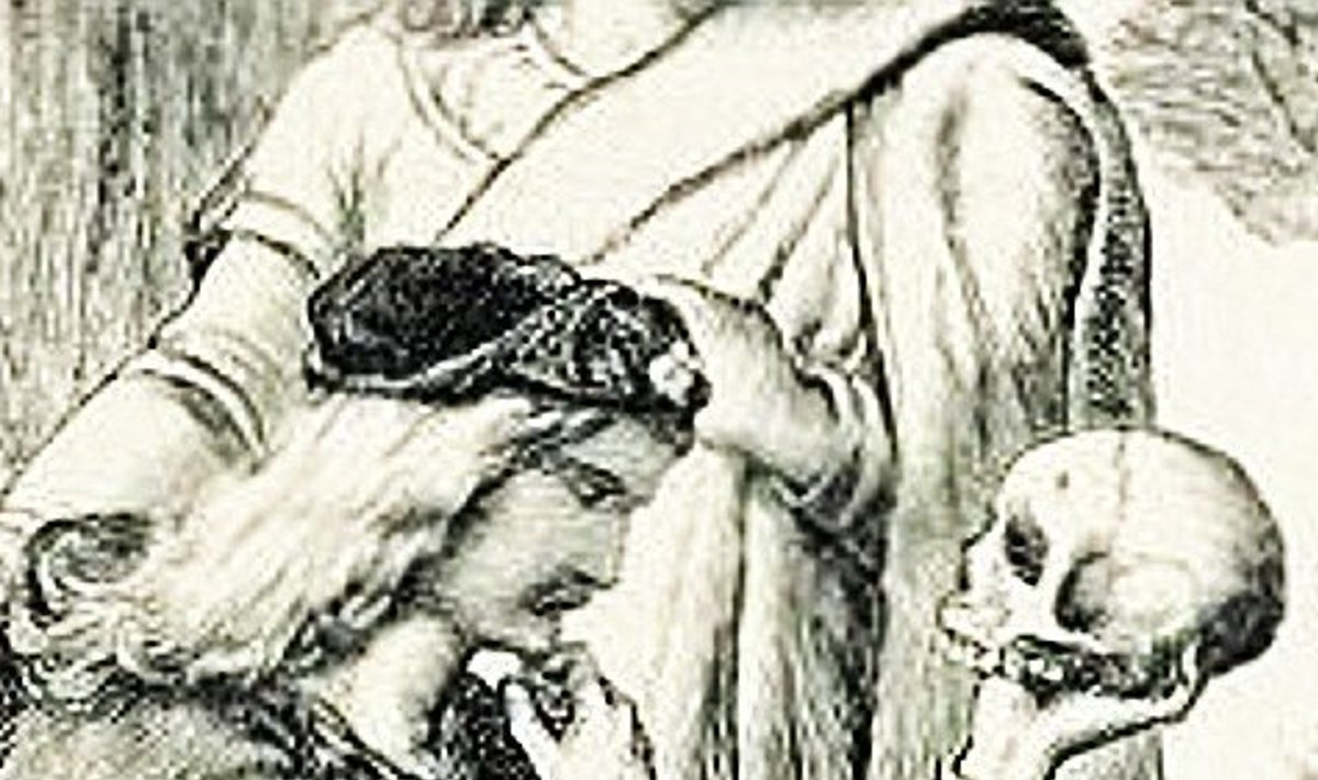 Foto: Wikimedia Commons / Henry Courtney Selousi joonistus Hamletist Yoricki pealuuga