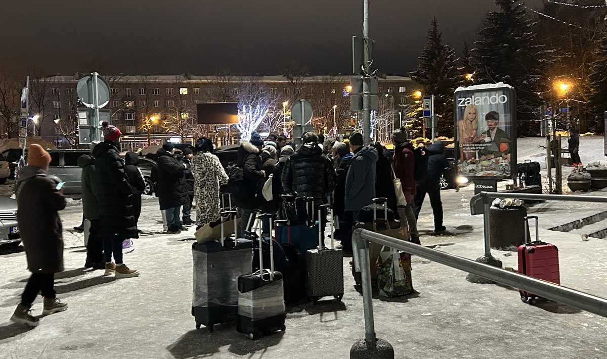 Ситуация у погранпункта в Нарве, вечер 15 декабря 2024