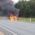 FOTO: Tallinna-Narva maanteel põles auto maani maha