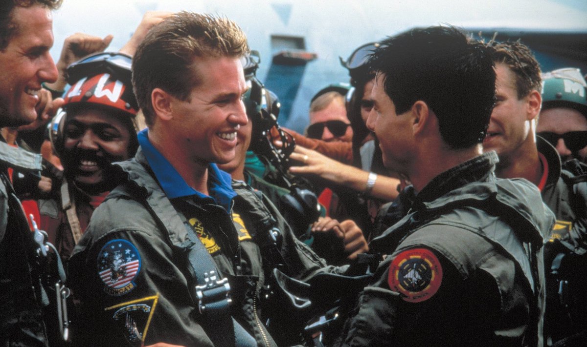 Tom Cruise ja Val Kilmer esimese "Top Guni" filmi aegu.