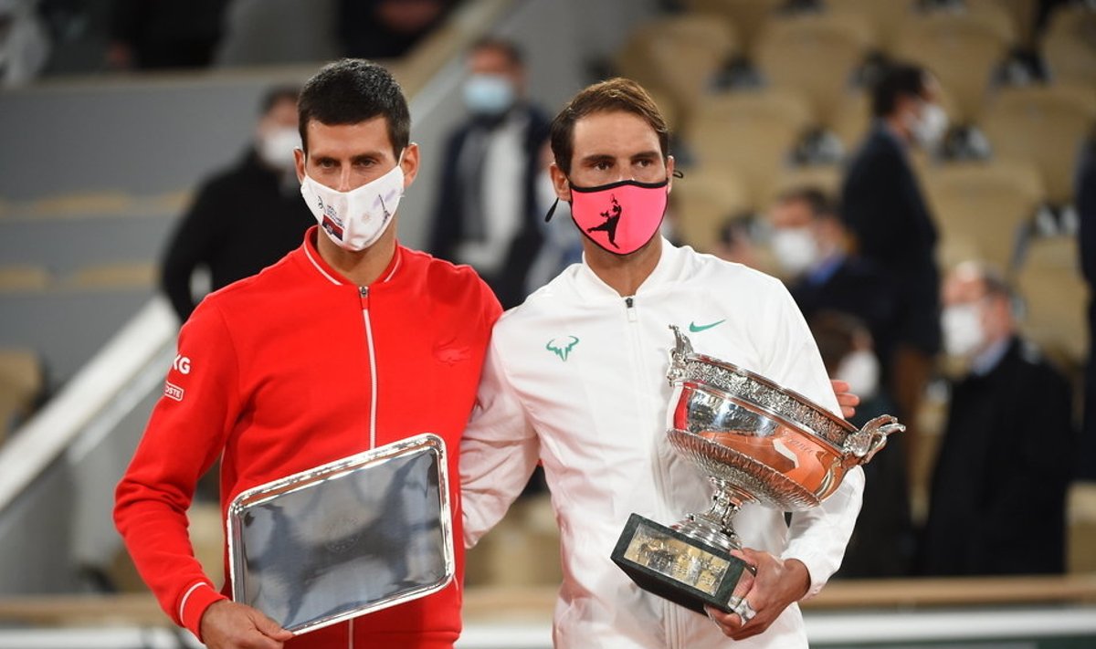 Rafael Nadal alistas 2020. aasta French Openi finaalis Novak Djokovici 6:0, 6:2, 7:5.