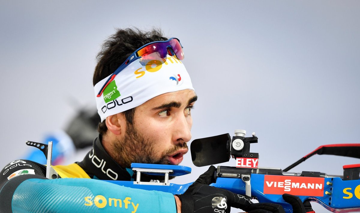 Martin Fourcade of France in action during the men's 12,5km pursuit during the Biathlon World Cup in Ostersund