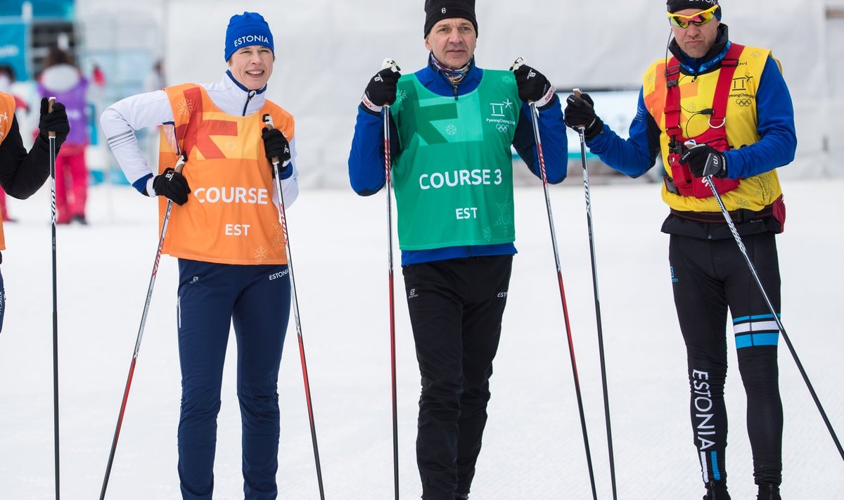Anti Saarepuu, Kersti Kaljulaid ja Urmas Sõõrumaa Pyeongchangi olümpial