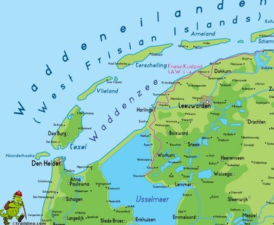 Kaitsetamm lahutab Ijsselmeeri Waddenzeest. traildino.com