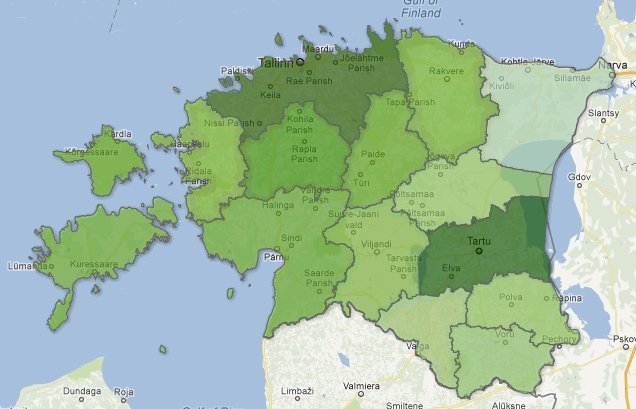 Подробная карта эстонии